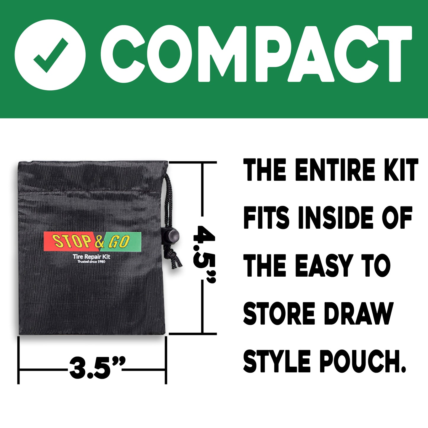 Stop & Go 300 Emergency Sealant and Inflation Kit for Bicycle and E-Bike Tubeless Tires, Includes 2 Sealant Cartridges and 1 CO2 Cartridge, Compatible with Presta and Schrader Valves