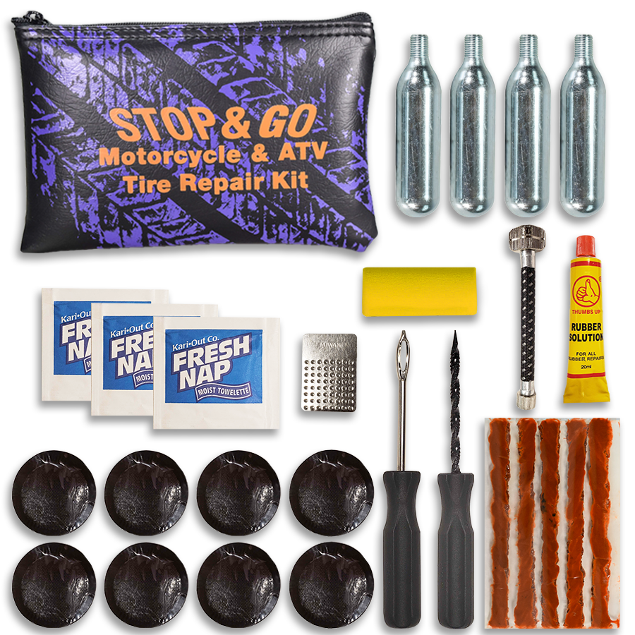 Stop & Go 1066 Motorcycle/ATV Tubeless Flat Tire Repair Kit Leak Seal Tools