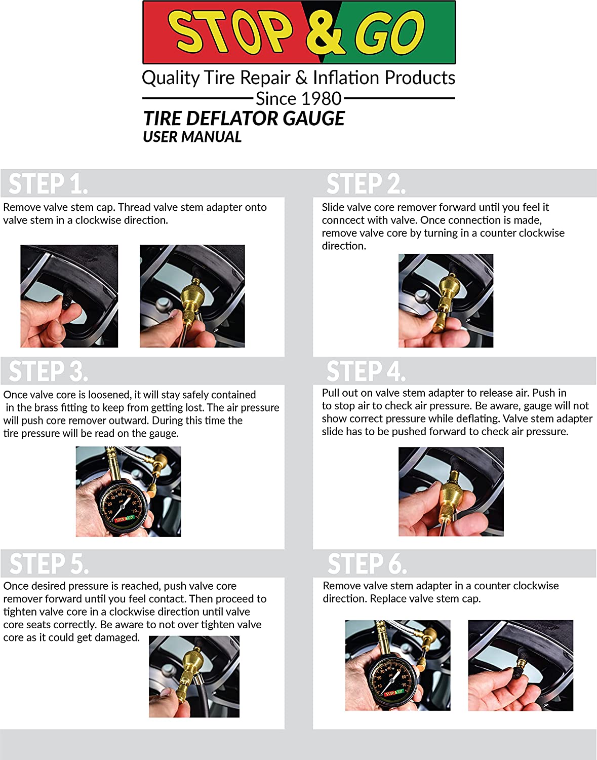 Stop & Go 2020 Off-Road Tire Deflater with Digital Pressure Gauge