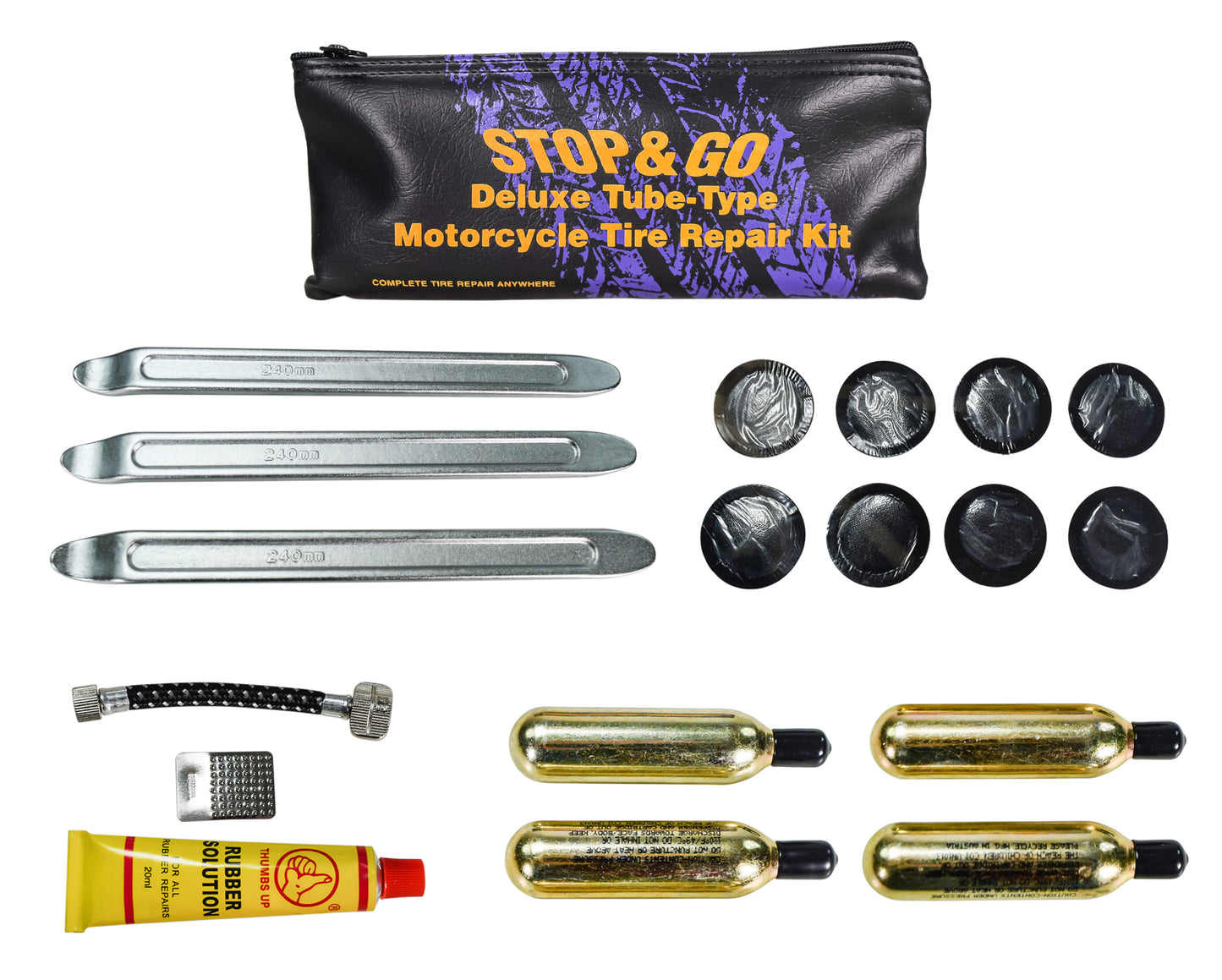 Stop & Go 1025 Deluxe Tube-Type Motorcycle Tire Repair Kit