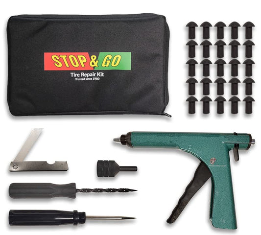 Stop & Go 1075 Tubeless Tire Plugger Repair Kit for Punctures & Flats (25 Plugs)