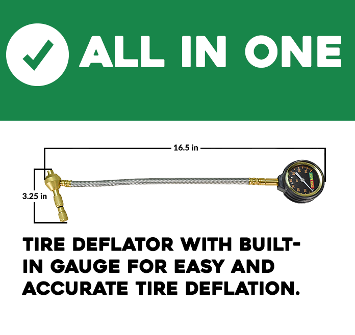 Stop & Go 2010 Rapid Analog Tire Deflator, Accurate 0-80PSI Pressure Gauge for Jeeps, 4x4, ATV, UTV, Truck, and Other Off Road Vehicles