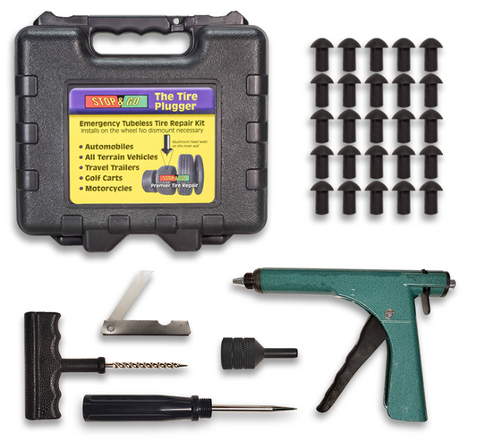 Stop & Go 1085 Deluxe Tubeless Tire Plugger Repair Kit for Flats (25 Plugs)