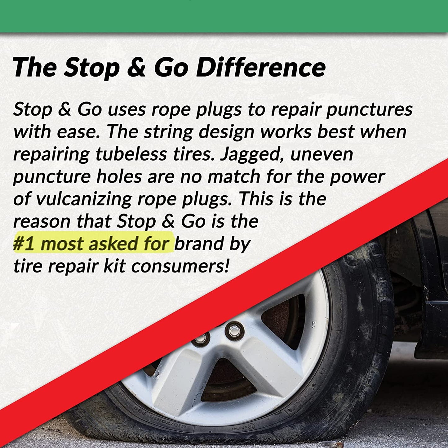 Stop & Go 5040 Tubeless Rope/String Tire Repair Plugs "Brown"  (25 Pack)